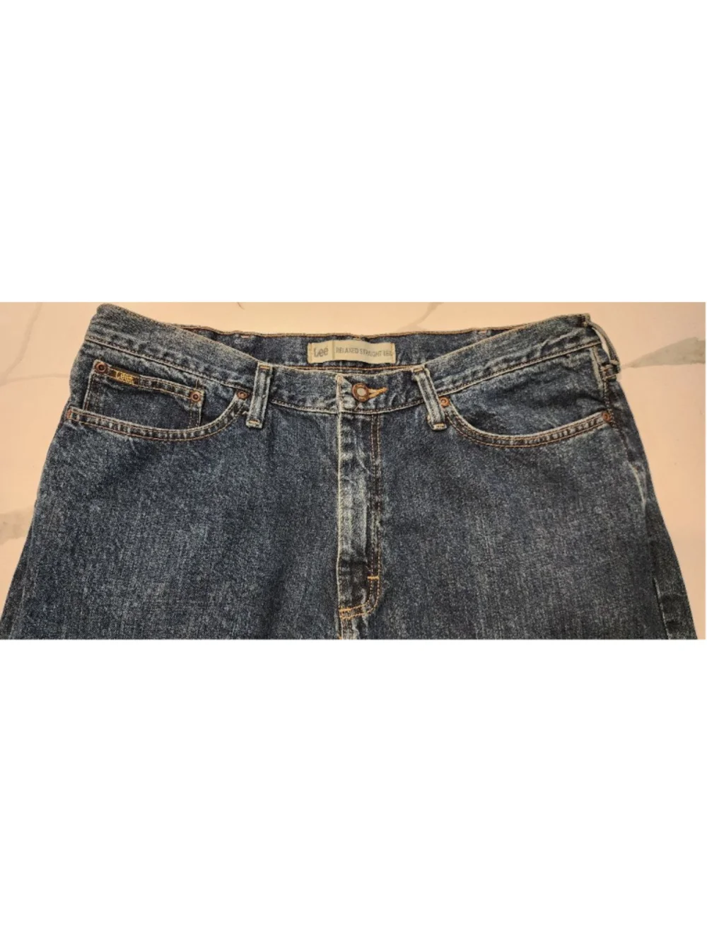 Lee Men's Relaxed Straight Leg Jeans Blue Denim 100% Cotton 36x30 Classic Fit